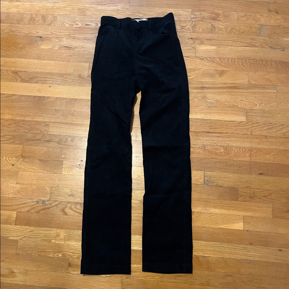zara wide leg black corduroy long pants
